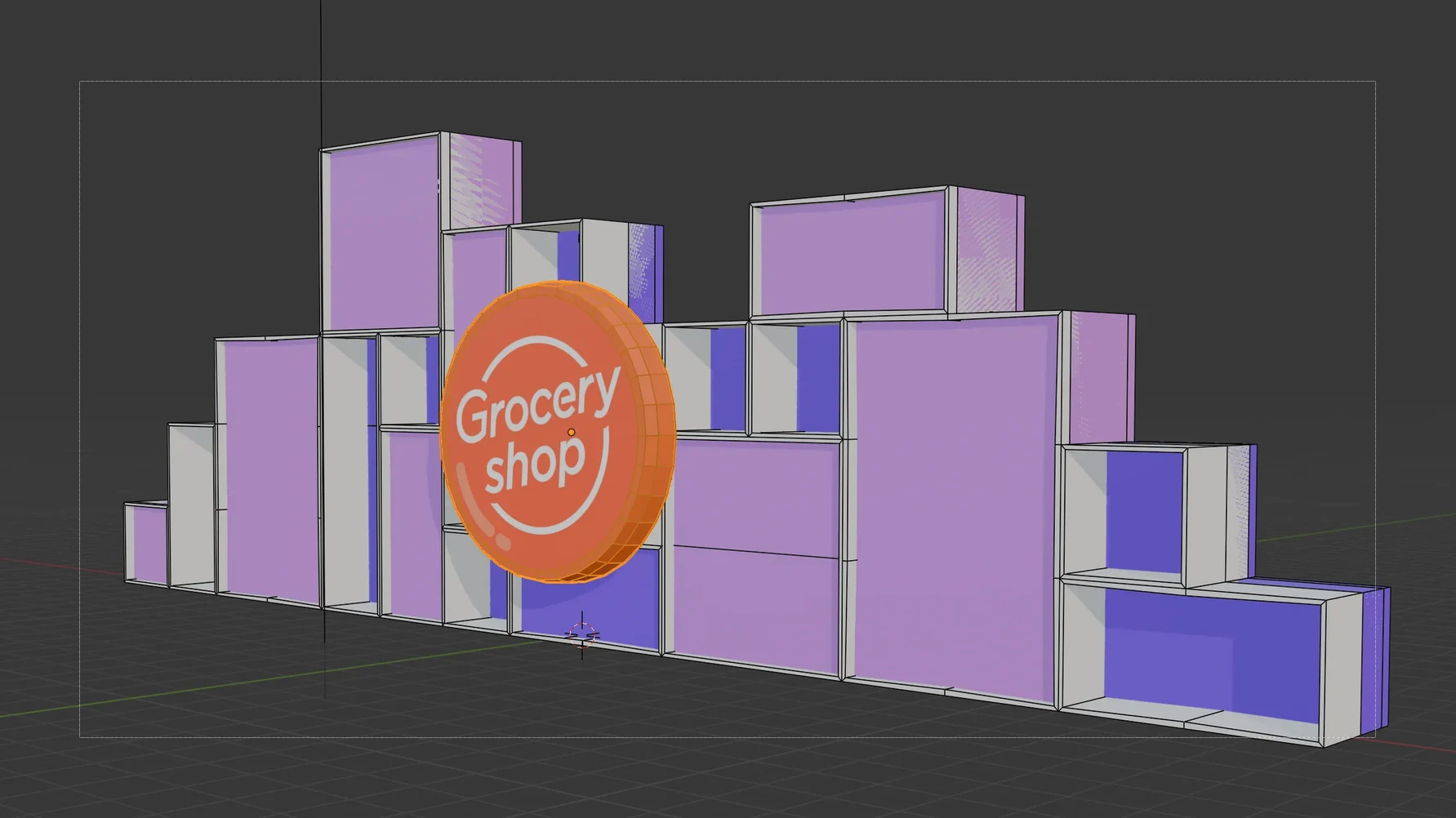 Massing model: stacked boxes worked out at real dimensions